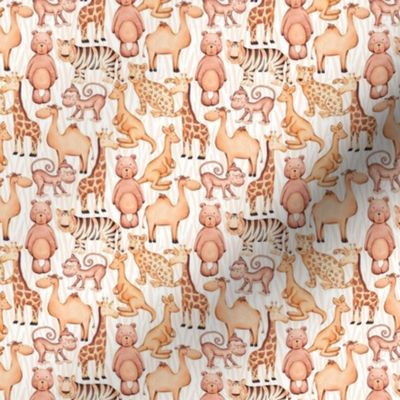 Small Tropical Safari Animals Baby Monkey Kangaroo Leopard Giraffe Bear Tiger Camel Lion