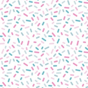 (S Scale) Pink and Blue Sprinkles on White