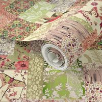 patchwork Bird Garden mint green