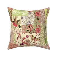 patchwork Bird Garden mint green