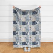 Horse Patchwork Blue Rotated - 6 inch squares