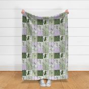 Horse Patchwork Green Purple Rotated - 6 inch squares