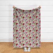 Pink Roses on a white shiplap background -  large scale