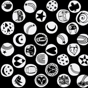 zappa dots 1" black and white