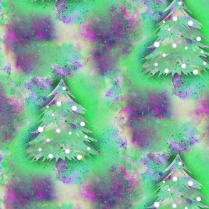 Dreamy Christmas Trees - Misty Green