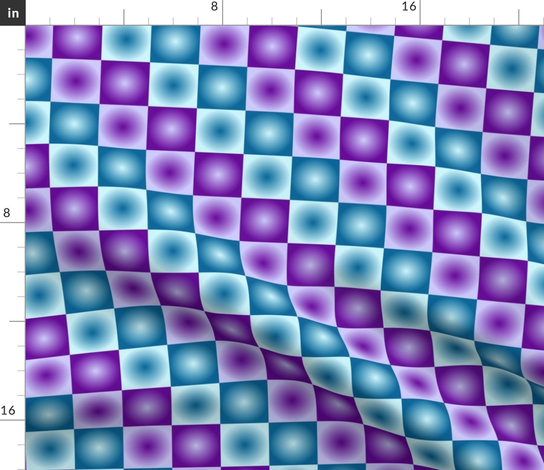 Purple Blue Radial Checkerboard