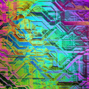 Cyber Rave Fabric, Wallpaper and Home Decor