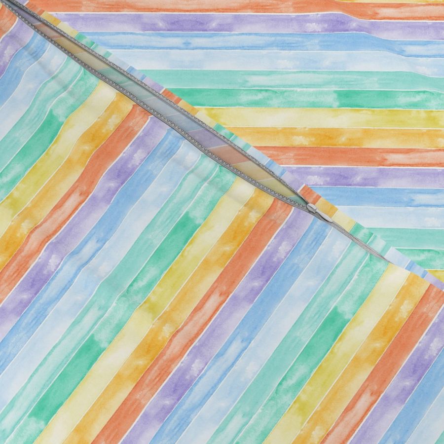 (small scale) watercolor rainbow stripes C21