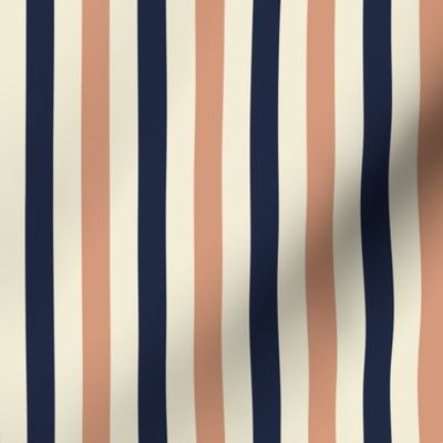 Stripes half inch - Tan and Navy