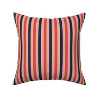 Stripes Half Inch -  Navy Red Pink