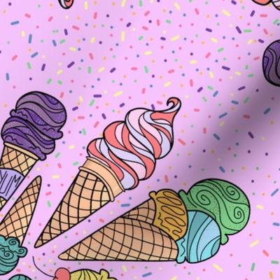 Summer icecream cones - Bubblegum sprinkles