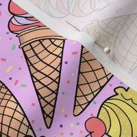 Summer icecream cones - Bubblegum sprinkles