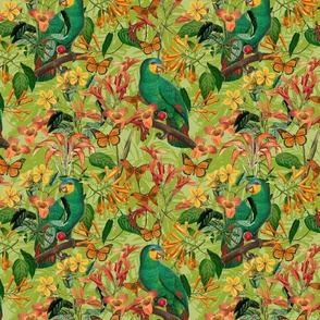 Tropical Paradise With Parrots Summer Pattern
