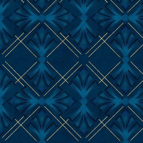 Elegant Art Deco Blue Gold 