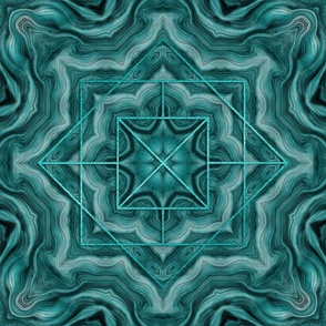 Turquoise Art Deco Inspired Gemstone Marble Pattern