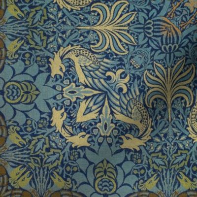 William Morris Tribute  Blue Beige