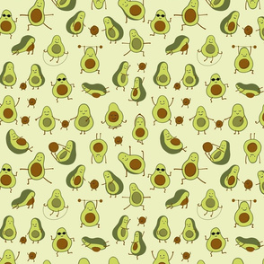  Funny Avocado characters pattern