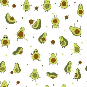  Funny Avocado characters pattern