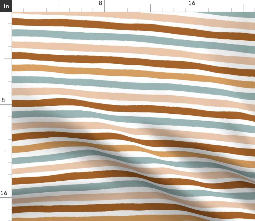 Little distorted horizontal stripes basic minimal strokes spring summer beach tropics white caramel burnt orange rust mint