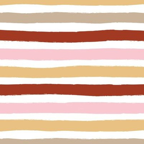Little distorted horizontal stripes basic minimal strokes spring summer beach tropics white pink red honey yellow