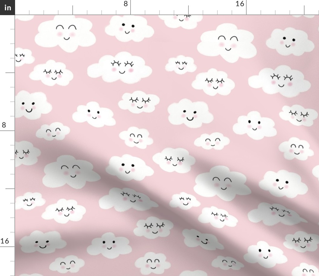 Happy clouds pink small