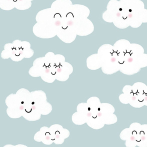 Happy clouds blue gray