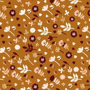 Granny Chic Windy flowers Rust Gold Medium scale