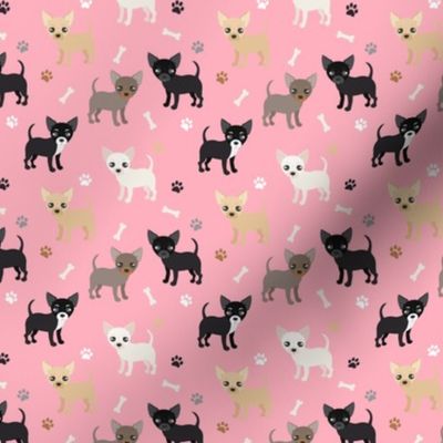Chihuahua Dogs Pink Small Scale