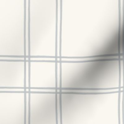 Watercolor double plaid Gray Screen and cream