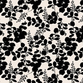 BLACK, IVORY, LEAVES 