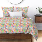 Cheater Quilt Triangles - Colorful geometric patchwork - Small