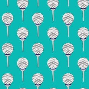 golf ball on tee blue and gray