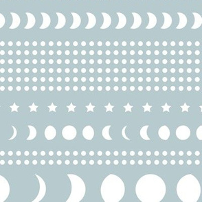 Trust the universe moon phase mudcloth stars and abstract dots nursery moody light blue LARGE 2