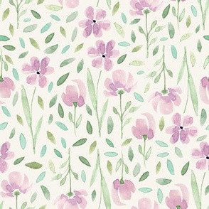 Lilac Wildflowers - Watercolor