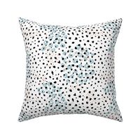 Double spots cheetah and leopard animal print and little speckles for the boho style nursery black blue beige on white 