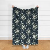 Wild, floral, Annabelle florals - Navy ( large )