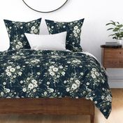 Wild, floral, Annabelle florals - Navy ( large )