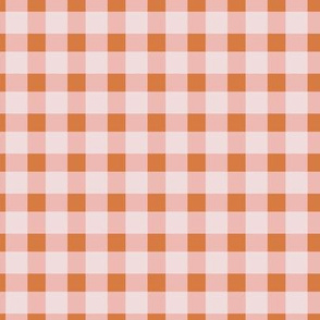 Boho Gingham // SMALL // Pink Orange Cream