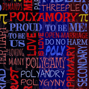 Polyamory Affirmation -  Subway Style Font Text Cloud -- Polyamorous Pride Festival