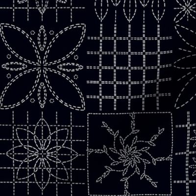 Sashiko patchwork black small