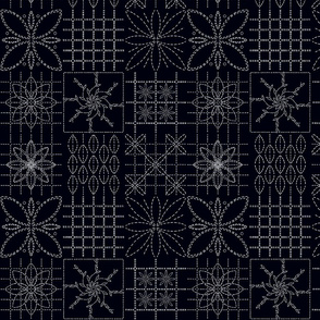 Sashiko patchwork black small