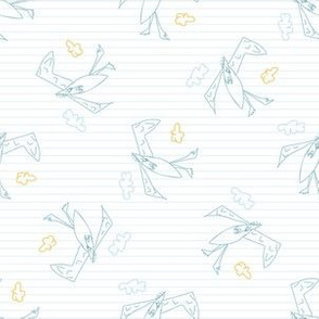  Cute scribble bird kids doodle background. 