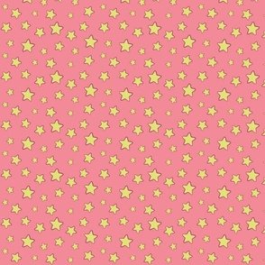 Yellow stars on pink background