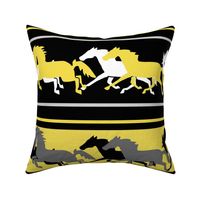 Stencil Horse Stripe 12 Illuminating Yellow and Gray Large Scale