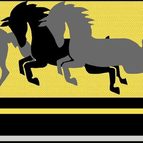 Stencil Horse Stripe 12 Illuminating Yellow and Gray Large Scale