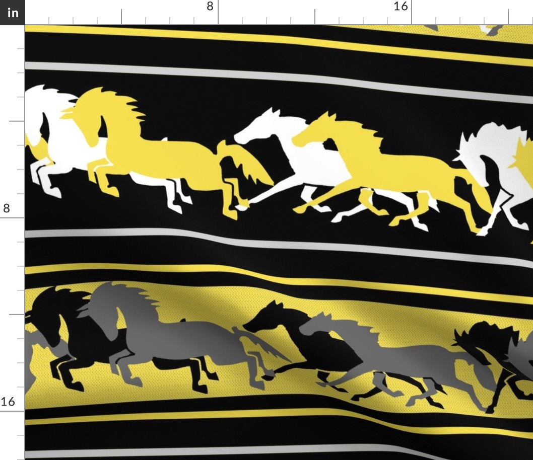 Stencil Horse Stripe 12 Illuminating Yellow and Gray Large Scale