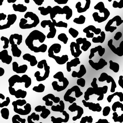 Leopard print fabric - cheetah print -Black and white leopard 