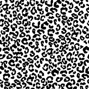 Leopard print fabric - cheetah print -Black and white leopard 