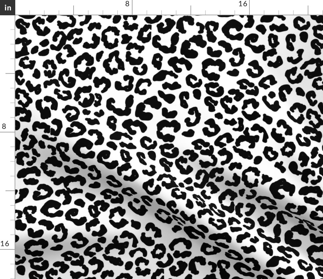 Leopard print fabric - cheetah print -Black and white leopard 