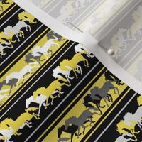Stencil Horse Stripe 15 Illuminating Yellow and Gray Small Scale